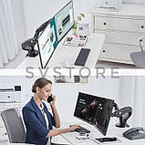 Настільний тримач для двох моніторів 17-27 дюймів з газовою пружиною F160N-U3, 1х USB 3.0, фото 7
