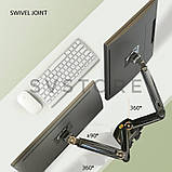 Настільний тримач для двох моніторів 17-27 дюймів з газовою пружиною F160N-U3, 1х USB 3.0, фото 5