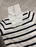 Приталений смугастий светр із коміром-стійкою на блискавці з манжетами (р. 42-46) 91043130, фото 5