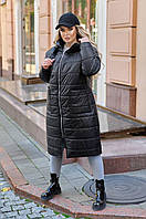 Теплое зимнее пальто с капюшоном Ткань плащевка лак + синтепон 250 Размеры 50-52,54-56,58-60,62-64