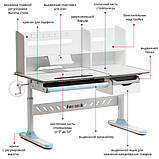 Парта-трансформер для підлітка Fundesk Fiore II blue, фото 5