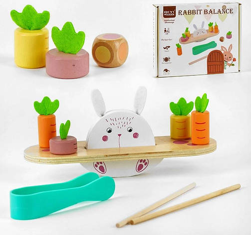 Дерев'яна гра-балансир Зайчик, фото 1