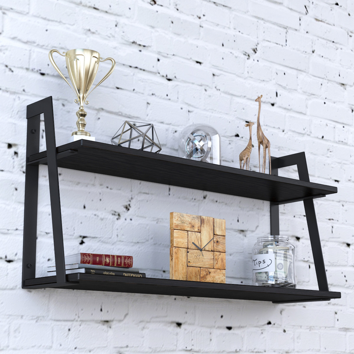 Полка настінна навісна PL-1-32 Loft Design Венге Корсика 112 см на стіну металеві лофт