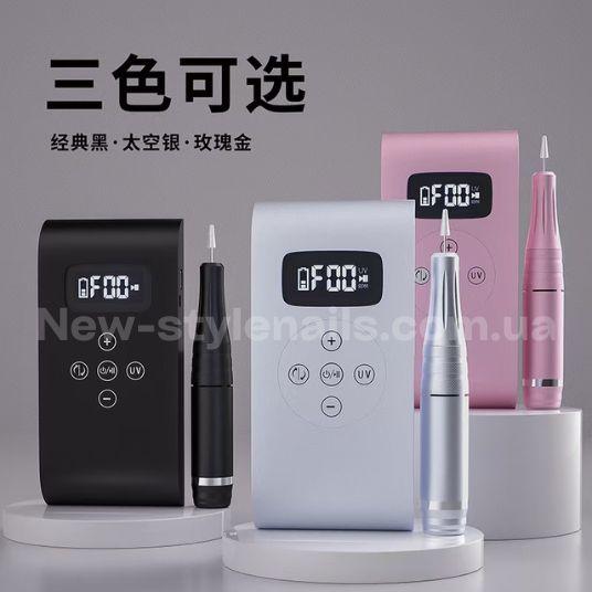 Фрезер+ лампа для сушіння нігтів 2 в 1 JF-601 на акумуляторі, фото 1