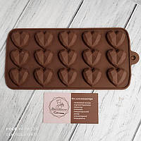 Силіконова форма "Сердечка з гранями"