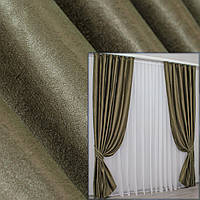 Комплект (2шт.1,5х2,7м) готовых штор лён, коллекция "Парма". Цвет оливково-коричневый. Код 1044ш 30-844