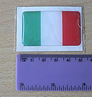 Наклейка s силиконовая флаг 50х30х0,8мм Италии вертикальные зеленая белая красная полосы в на авто маленькая