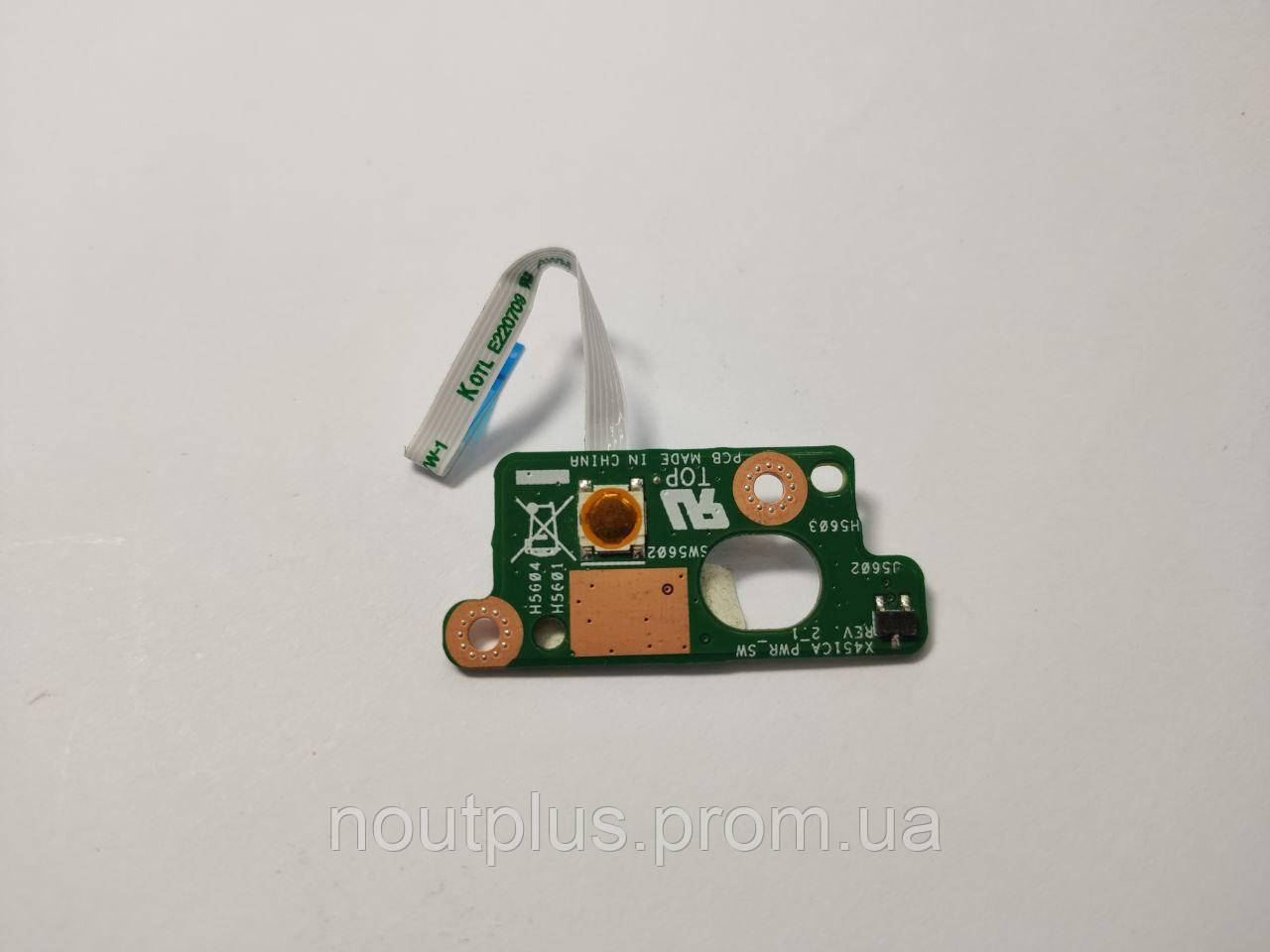 Кнопка включення, для ноутбука Asus X451C X451CA Rev:2.1 60NB0330 ...