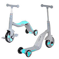 Дитячий самокат біговел велосипед 3в1 трансформер JT 10181 Best Scooter, 8 мелодій