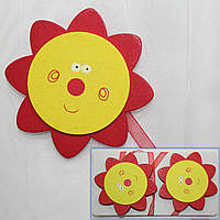Магниты (2шт., пара) для штор, гардин "Солнышко". Цвет жёлтый с красным. Код 187м 81-098