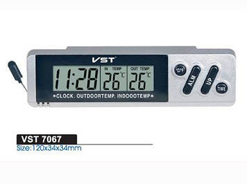 Автомобільні годинник з термометром vst-7067, Gp, Гарної якості, автомобільні годинник термометр, автомобільний годинник vst 7043,