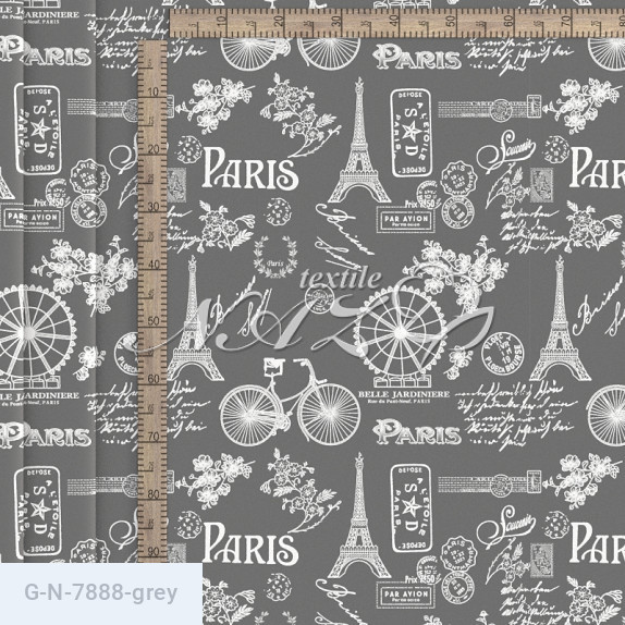 Наволочка 50х70, бязь Голд, принт: Париж сіре