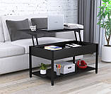 Журнальний столик лофт L-5 Slider LD 95х54х45 см Венге Луїзіана. Кавовий стіл металу, фото 2