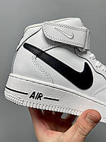 Кроссовки, кеды отличное качество Nike Air Force 1 High White Black Logo Fur PREMIUM Размер 38
