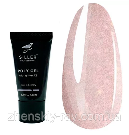 Poly Gel Siller Моделюючий полігель Glitter №2,30мл, фото 1