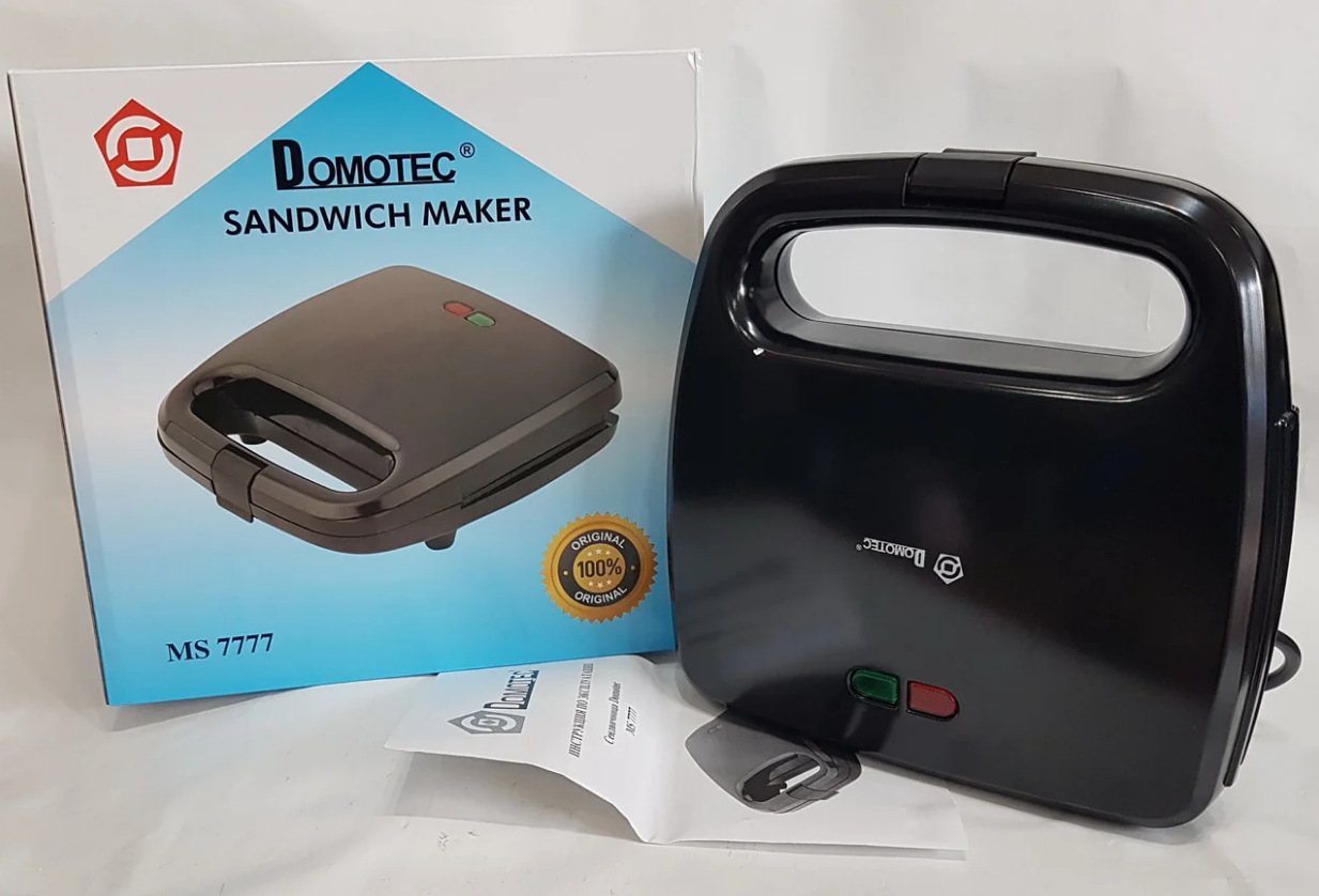 Електрична сендвічниця Domotec MS-7777, GP, бутербродниця з антипригарним покриттям 750 ВТ, Гарної якості, Електрична сендвичница