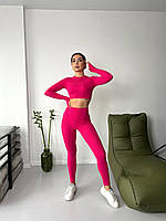 Спортивний жіночий костюм топ із пальчиком трикотаж рубчик норма 42-48, колір уточнюйте під час замовлення