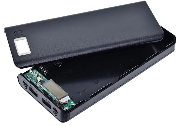 Корпус павербанка Dual usb 5 В 2 А, 8*18650, Micro-usb, usb Type-C чорний