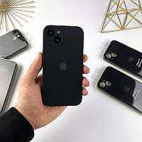 Силиконовый чехол на Айфон 13 c закрытым низом и камерами | iPhone 13 Black (18)