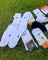 Носки Nike высокие спортивные носки Найк белые тренировочные с логотипом 7