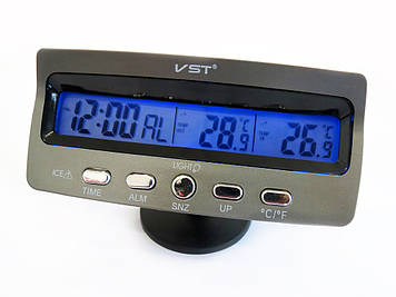 Автомобільні годинник з термометром VST 7045, Gp1, Гарної якості, автомобільні годинники, авто годинник, авто термометр