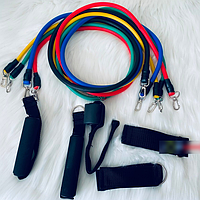 Набор эспандеров для фитнеса многофункциональный 5 жгутов Power Resistance Bands в чехле JT-003 W74, Gp1,