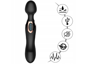 Універсальний багатофункціональний вібратор медичний силікон чорний, фото 3