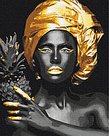 Картина по номерам "Экзотическая красота с золотой краской" BrushMe холст на подрамнике 40х50см BS52874