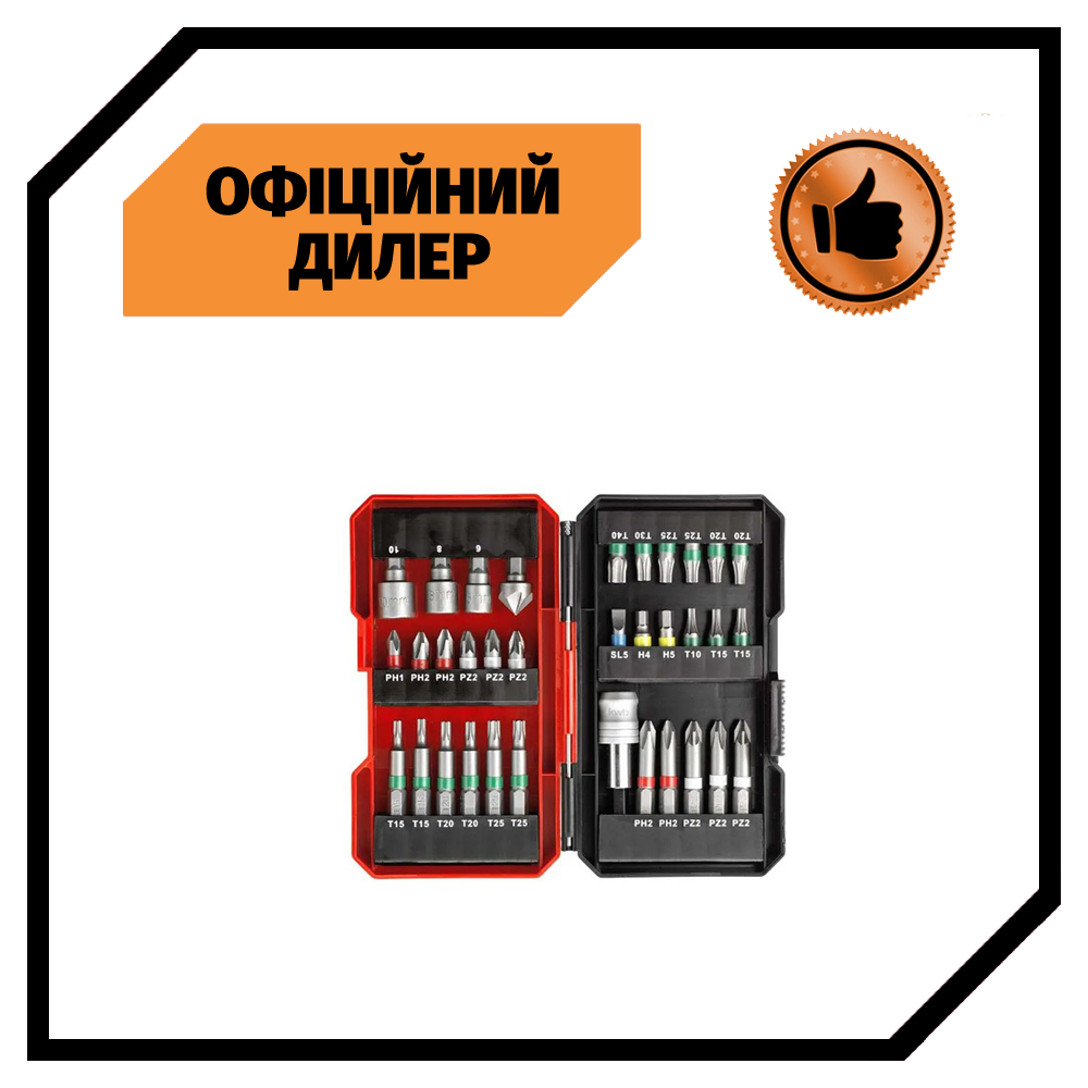 Набор бит Einhell TSH 34 предмета kwb ,набор отверточных бит Энхель Топ 3776563, фото 1