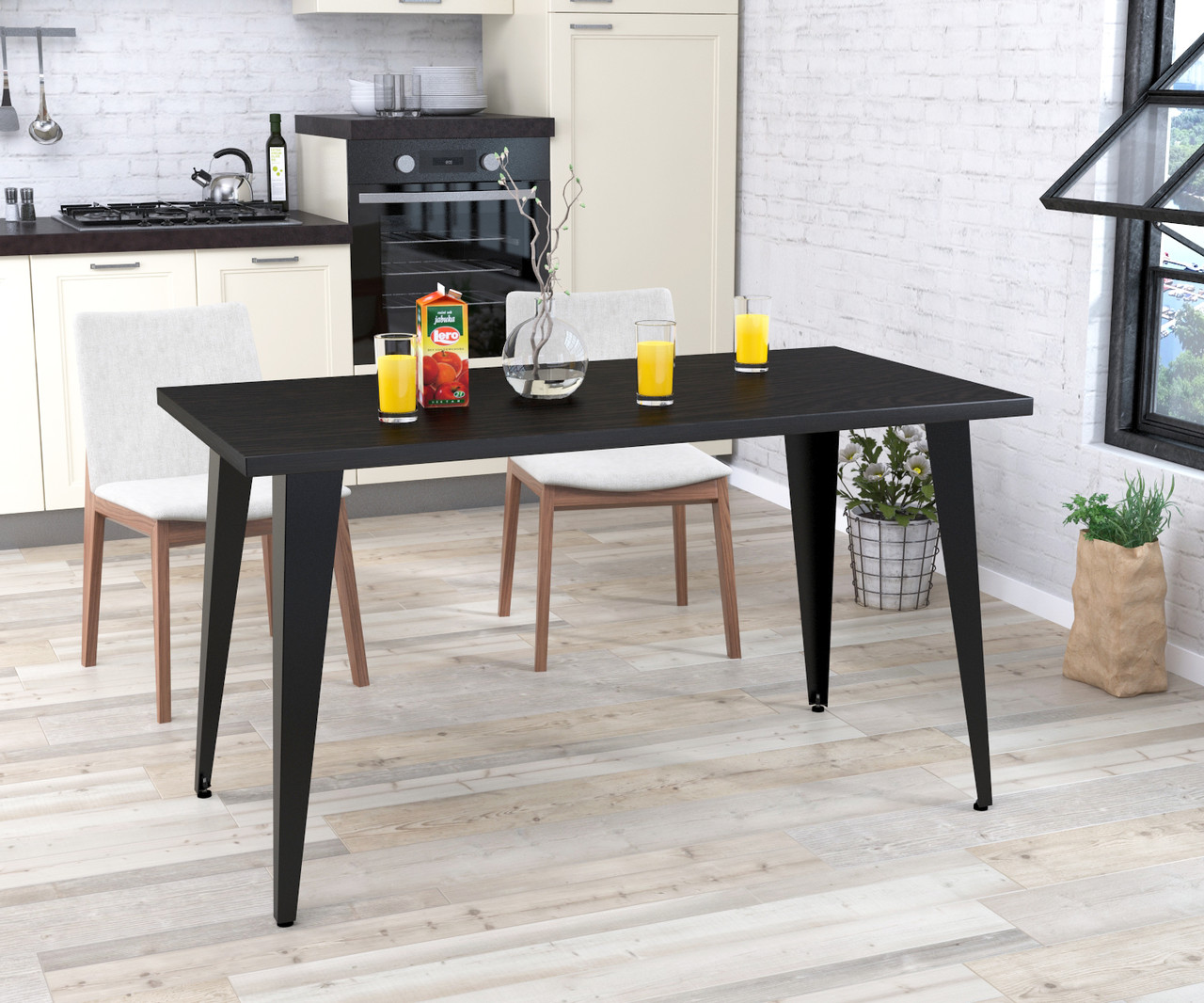 Стіл обідній Лінда 138-70 LD 138х70х76 см Венге Луїзіана. Кухонний стіл лофт із металу, фото 1