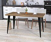 Стіл обідній Лінда 138-70 LD 138х70х76 см Горіх Модена. Кухонний стіл лофт із металу