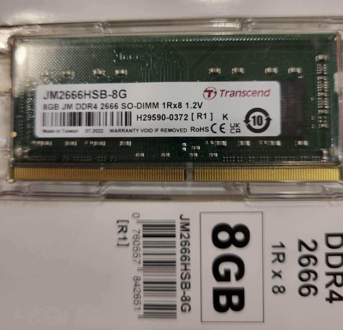 Пам'ять SO-DIMM, DDR4, 8Gb, 2666 MHz, Transcend JetRam, CL19, 1.2V (JM2666HSB-8G) 180246