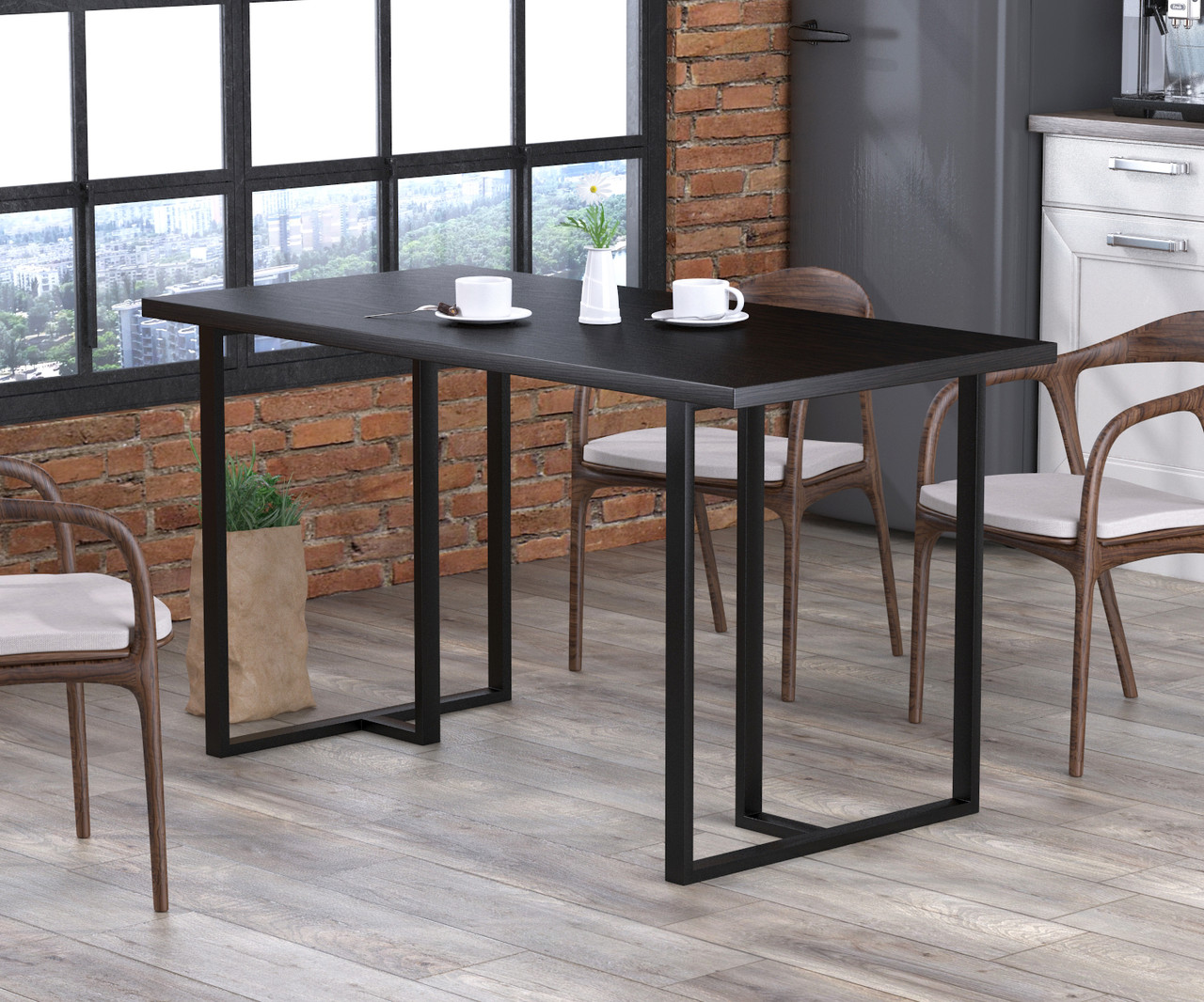 Стіл обідній тетра LD 138х70х75 см Венге Луїзіана. Кухонний стіл лофт із металу, фото 1