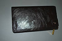 Мужской клатч портмоне бумажник DeVI'S кошелек темно-коричневый