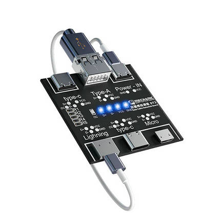 Плата тестер для перевірки дата кабелів MicroUSB Type-C Lighting, Mechanic DT3, фото 3