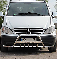 Кенгурятник WT004-Plus з вусами (нерж.) Mercedes Vito W639 (2004-2015)