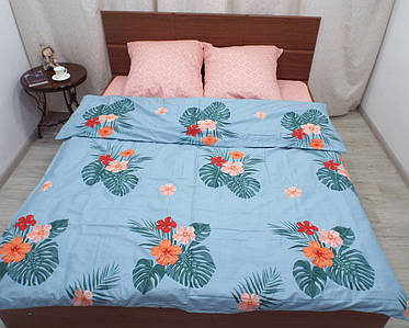 Постільна білизна сатин Гібіскус Двоспальна