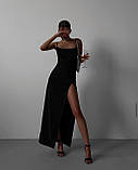 Сукня чорна з розрізом 54794, фото 3