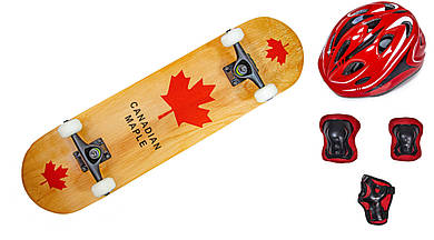 +Шолом Р + Захист + Скейтборд дерев'яний Scale Sports Canadian Maple