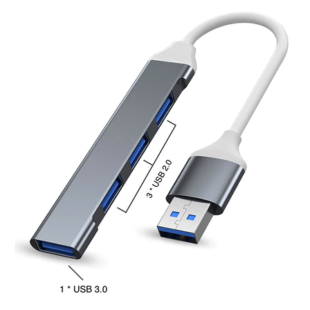 USB хаб, 4-портовий концентратор USB 3.0 (Grey), фото 1
