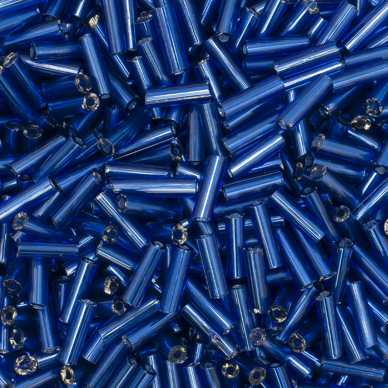 Бісер стеклярус блискучий неПрозорий 6 мм 25 г Синій, фото 1