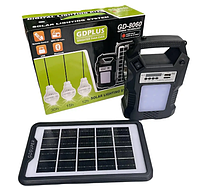 Портативная солнечная станция GD-8060 зарядное устройство + фонарь + колонка