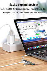 USB хаб, 4-портовий концентратор USB 3.0 (Grey), фото 6