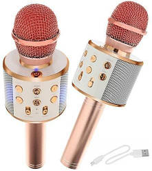 Караоке-мікрофон з гучномовцем світло-рожевий 9002