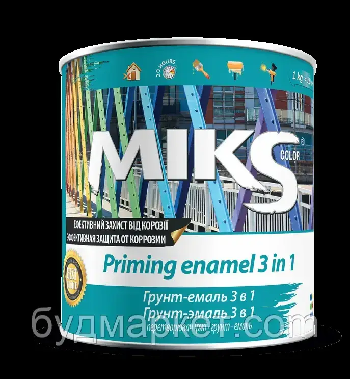Грунт-емаль "3 в 1 1 MIKS color (графітно-сера), 2,5 кг