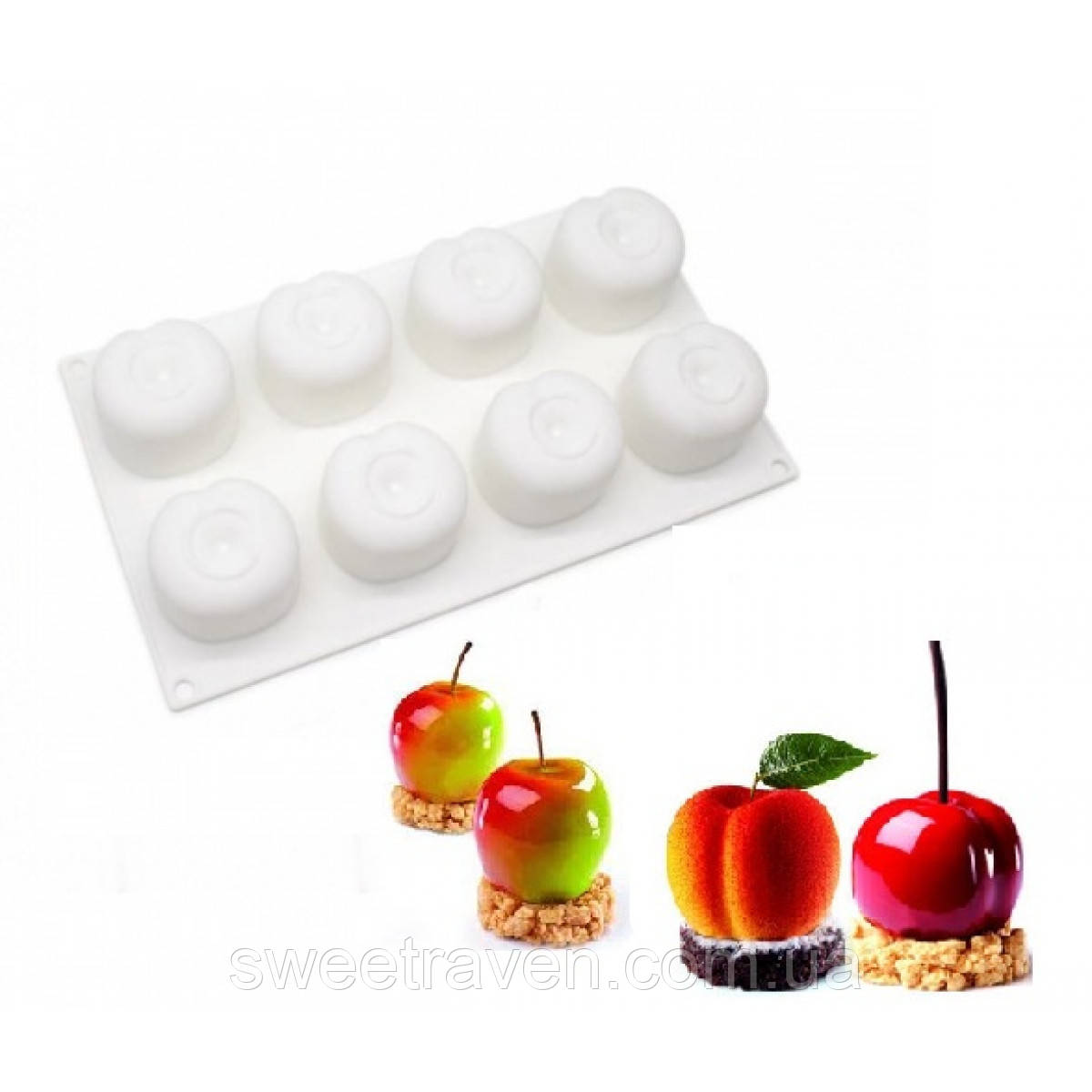 Силіконова форма для євро-десертів Персики, фото 1