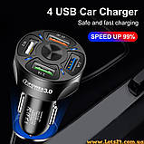 Зарядний пристрій для телефону від прикурювача автомобіля QC3.0 USB зарядка для смартфону в авто, фото 3