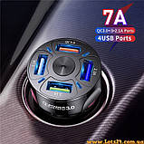 Зарядний пристрій для телефону від прикурювача автомобіля QC3.0 USB зарядка для смартфону в авто, фото 2