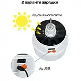 Кемпінговий ліхтар лампа Bailong BL-2022 Solar із сонячною панеллю micro USB лампа для кемпінгу, фото 7