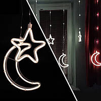 Гирлянда Xmas Copper curtain ball lamp 9WW-1 Тёп.белый Луна 5 Звезда 4 3M*0.7M (ТОЛЬКО ЯЩИКОМ!)